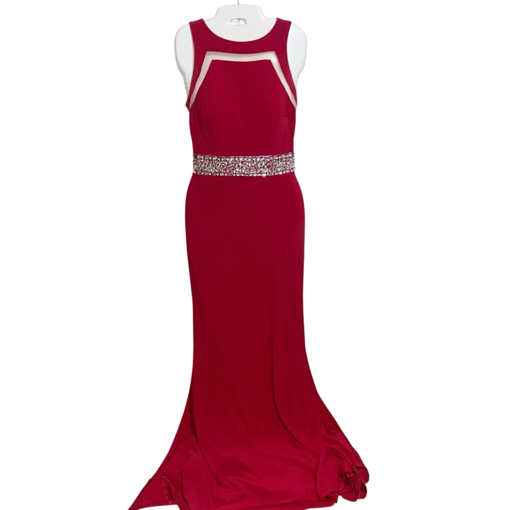 Vintage Mac Duggal Dress Womens Size 4 Red Formal Evening Gown Pageant •Flaws